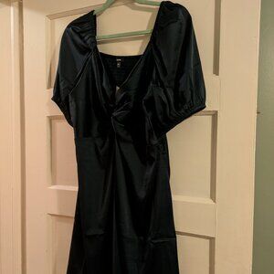 Express Satin Dress, Size XL, Emerald, New with Tags
